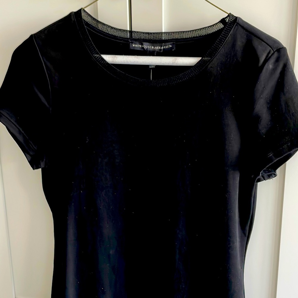White House Black Market black shirt sleeve tee